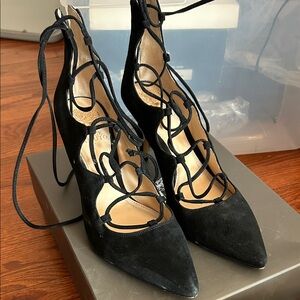 Vince Camuto Black Lace-Up Heels